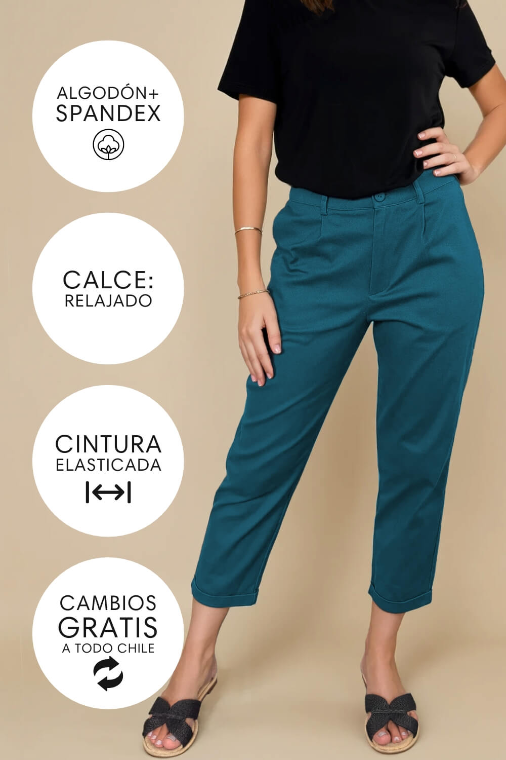 Pantalón Piano Algodón Azul