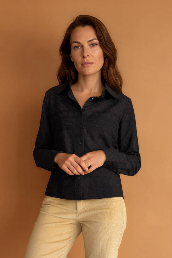 Camisa Guardas Broderie Negra