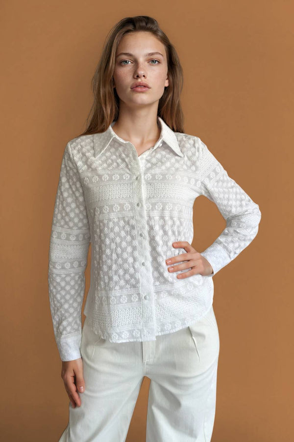 Camisa Guardas Broderie Blanca