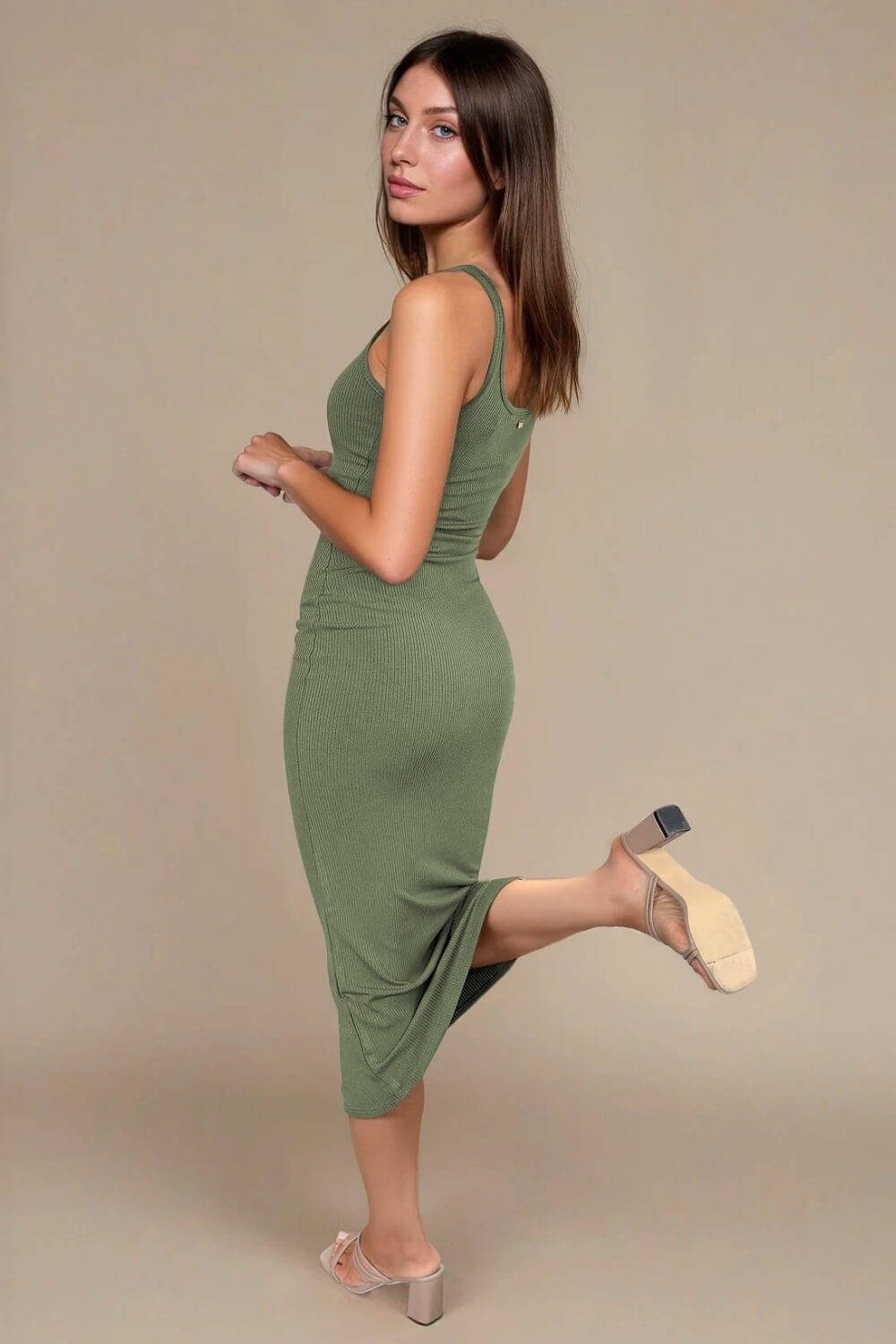 Vestido Tubo Rib Verde