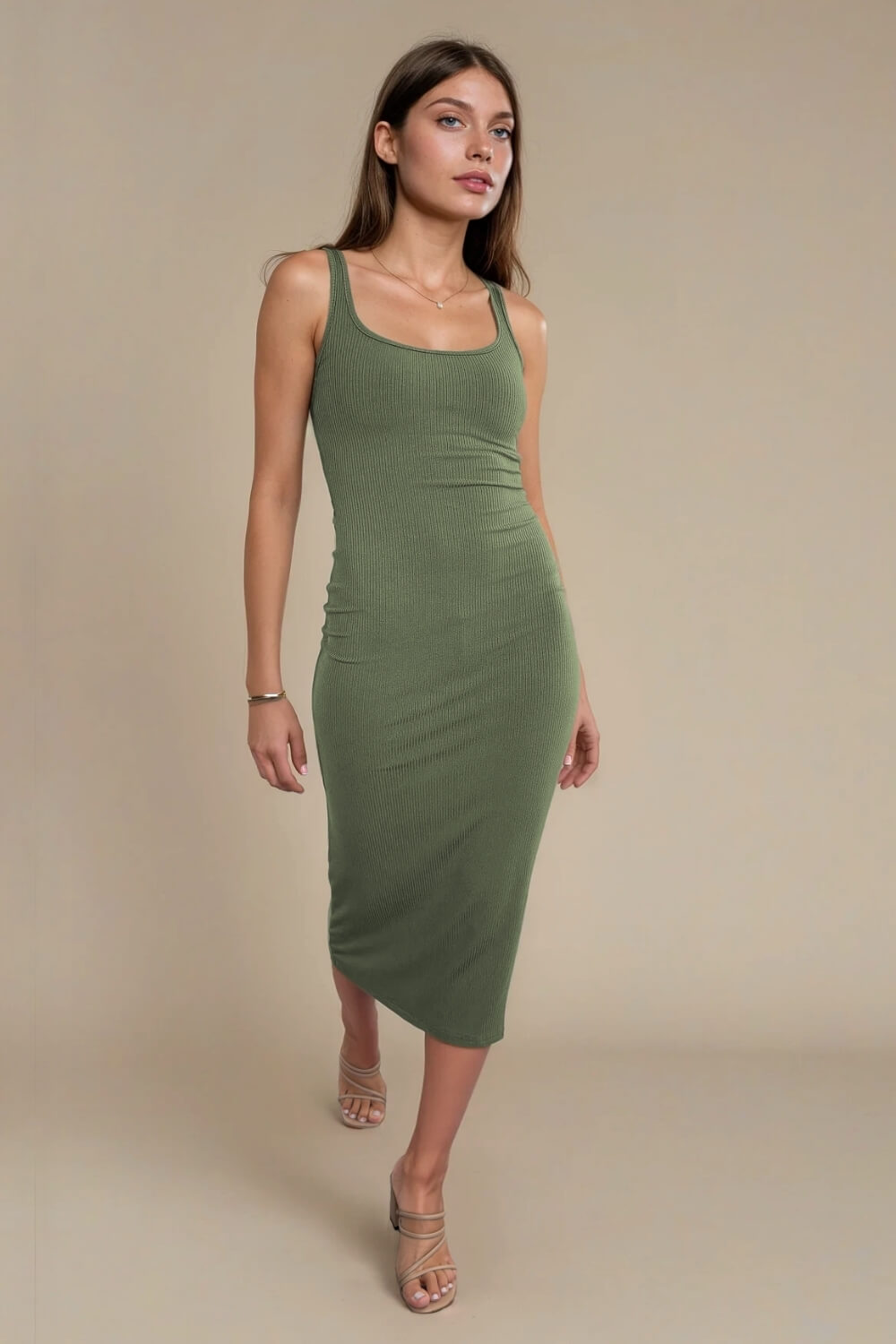 Vestido Tubo Rib Verde