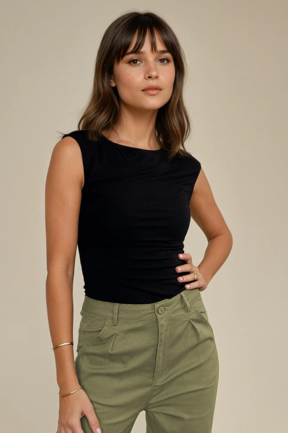 Top Escote Bote Modal Negro