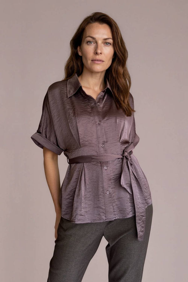 Blusa Margot Satén Ciruela