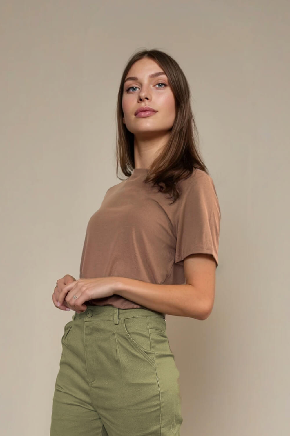 Polera Clásica Modal Mocca