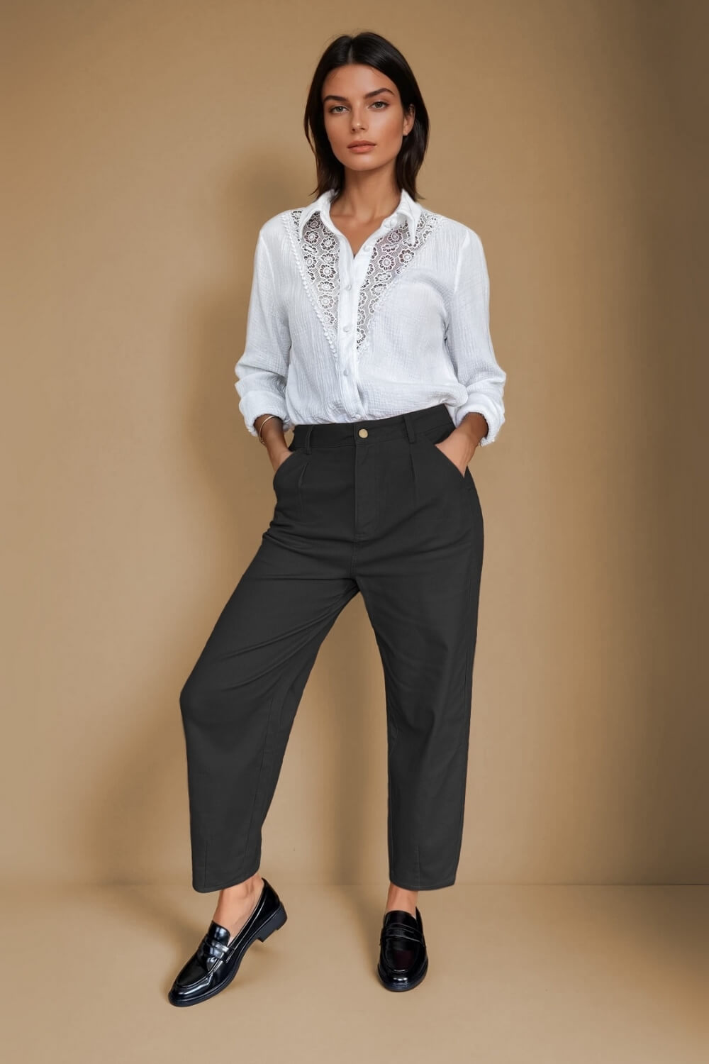 Pantalón Slouchy Largo Negro