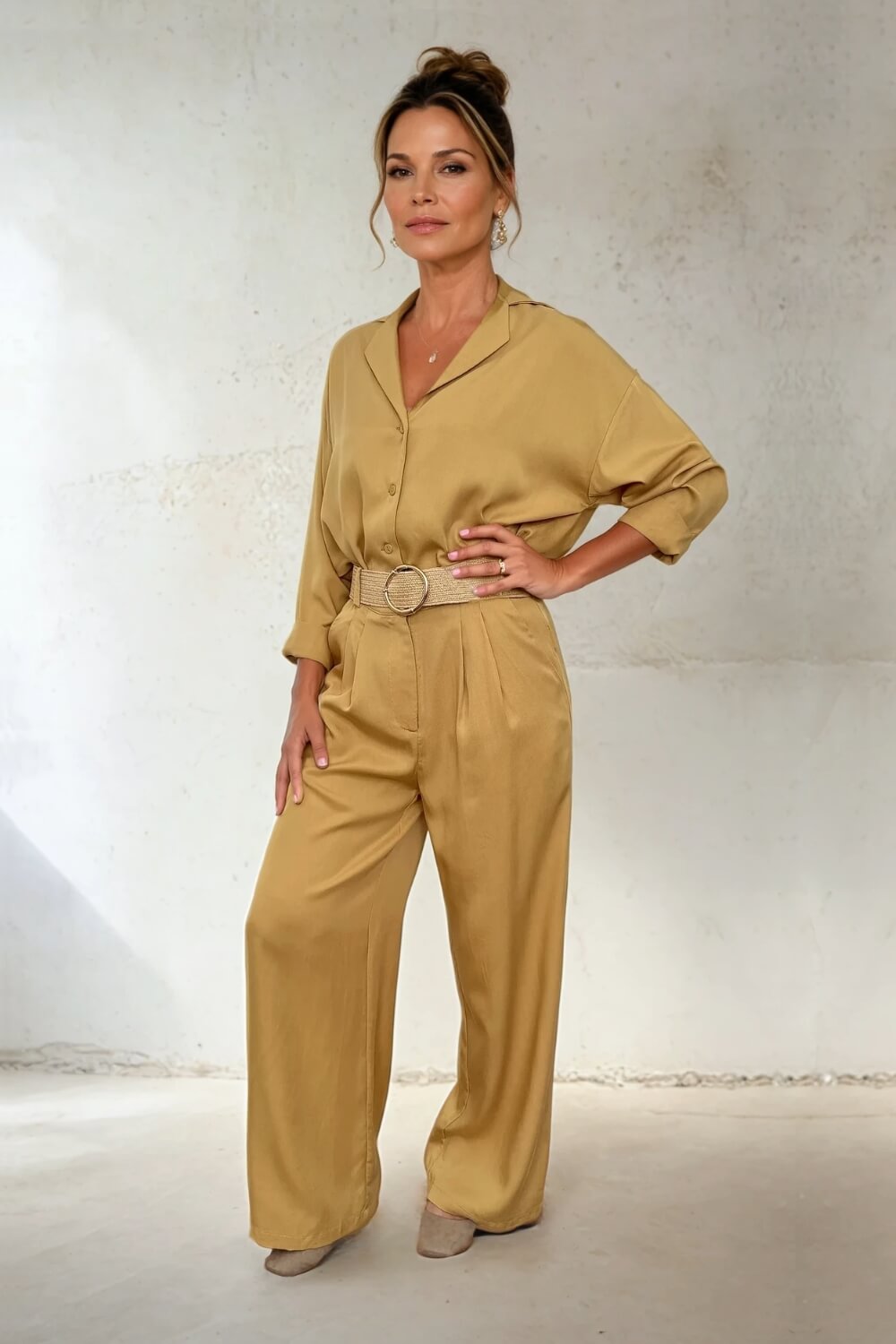 Outfit Tencel: Camisa Ella + Pantalón Swing