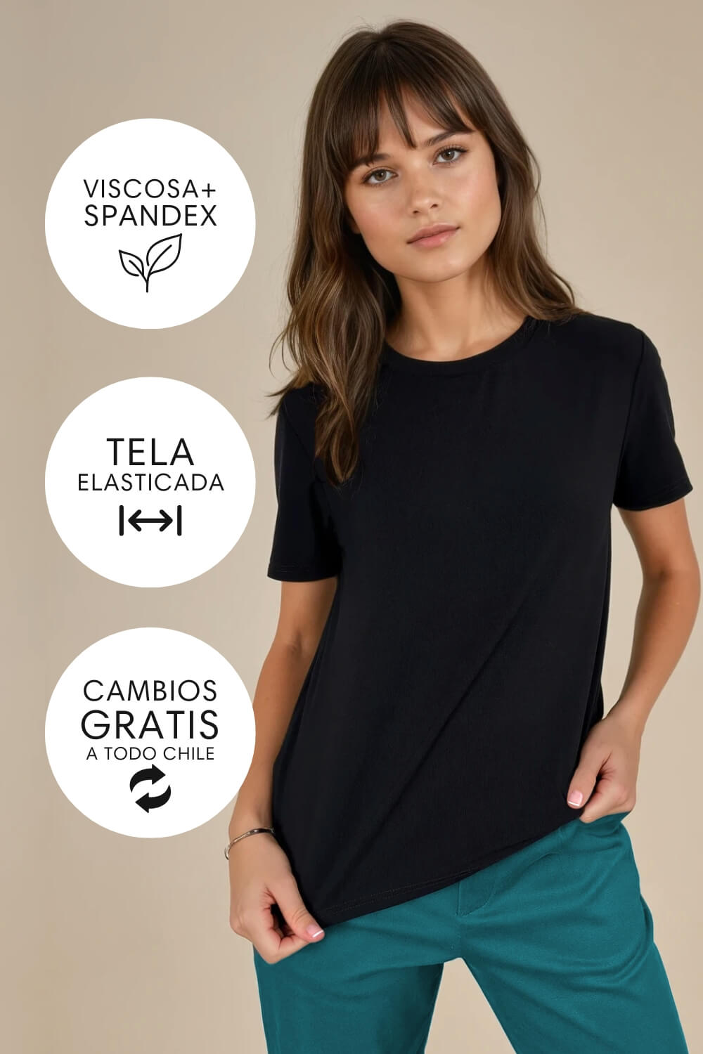 Polera Clásica Modal Negra