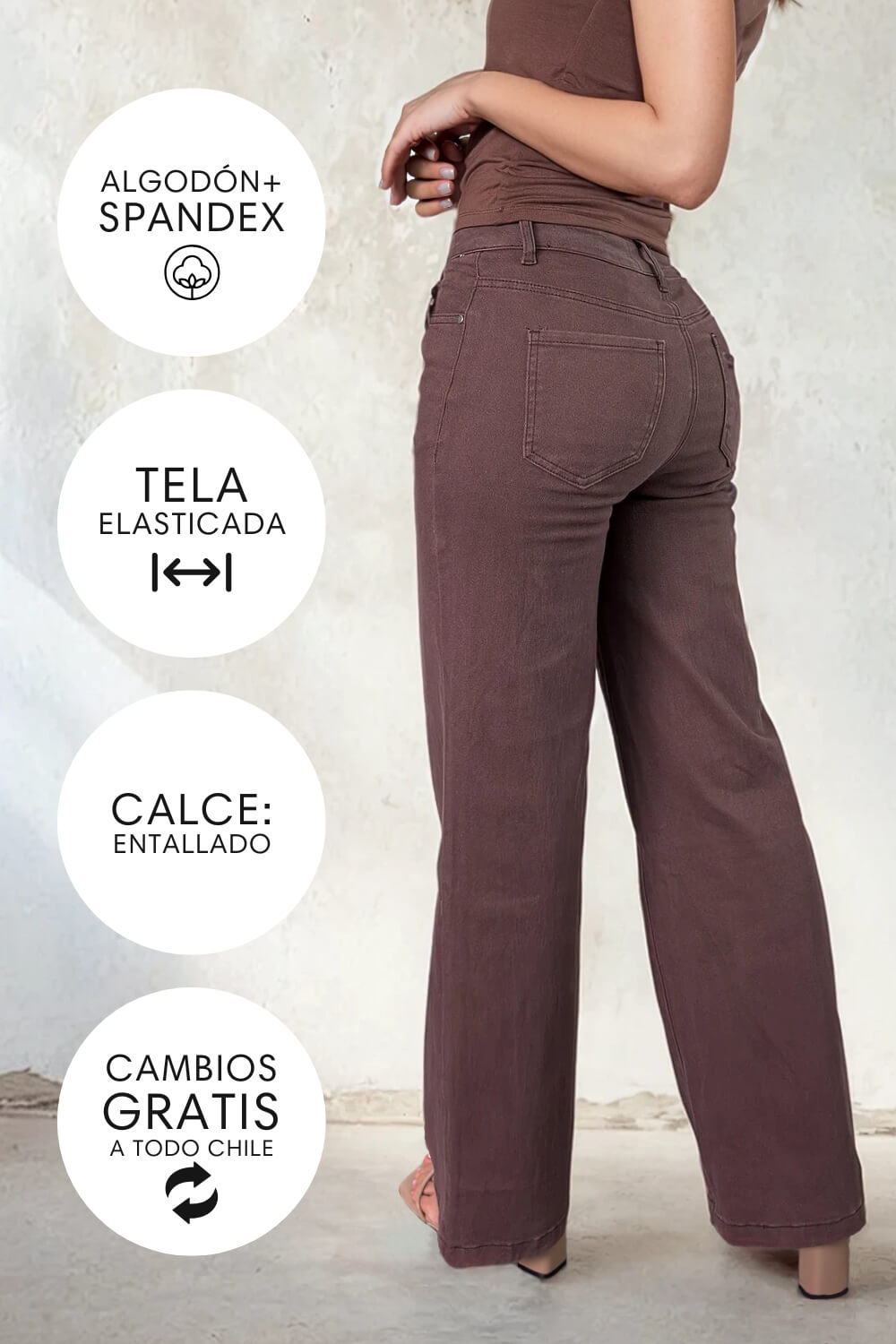 Pantalón Jeans Recto Mocca
