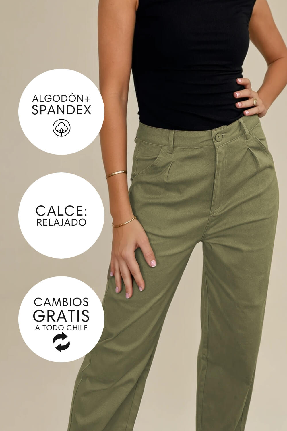 Pantalón Slouchy Largo Verde